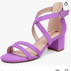 Lilac suede 2” block heels size 8.5